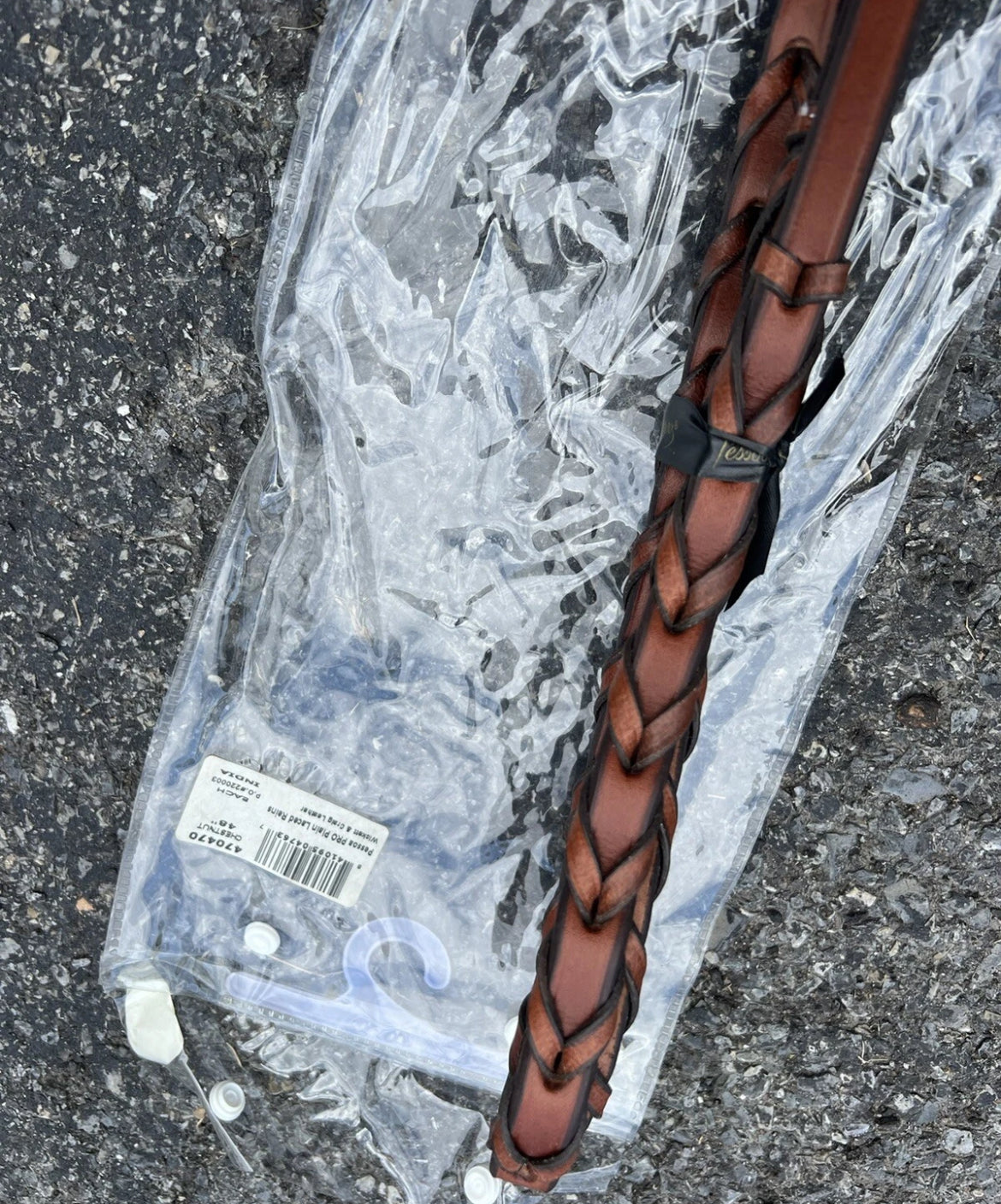 Pessoa Pony Laced Leather Reins Chestnut/oakbark 48" x 3/8"