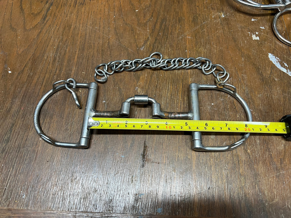 5" Myler Ported Dee ring with hooks, curb chain