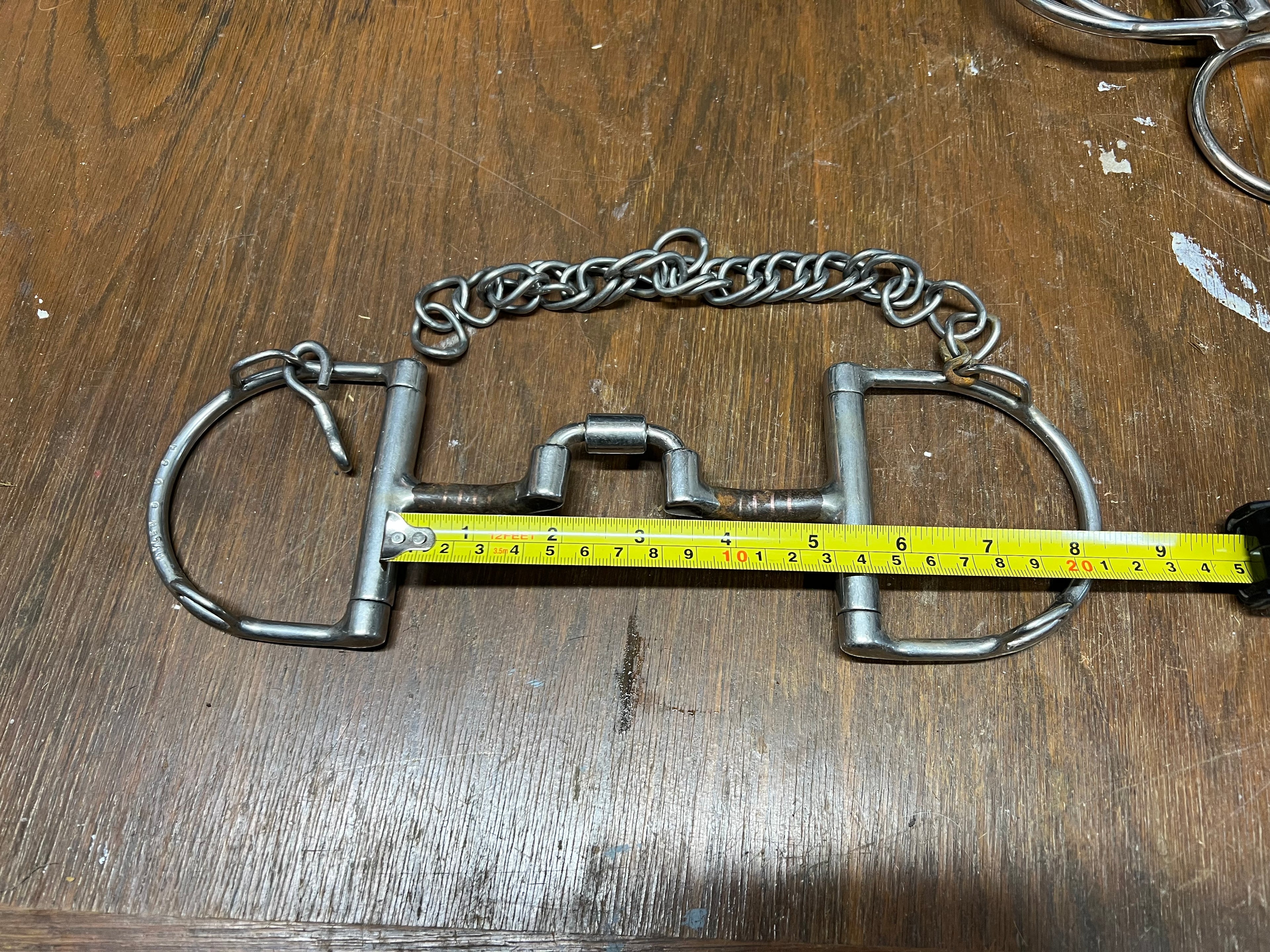 5" Myler Ported Dee ring with hooks, curb chain