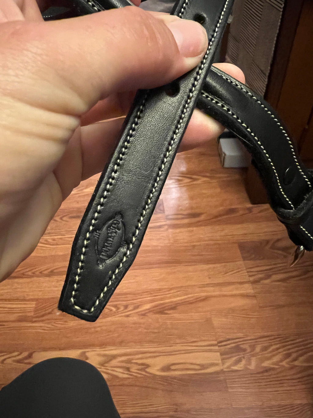 Edgewood leather show belt Black