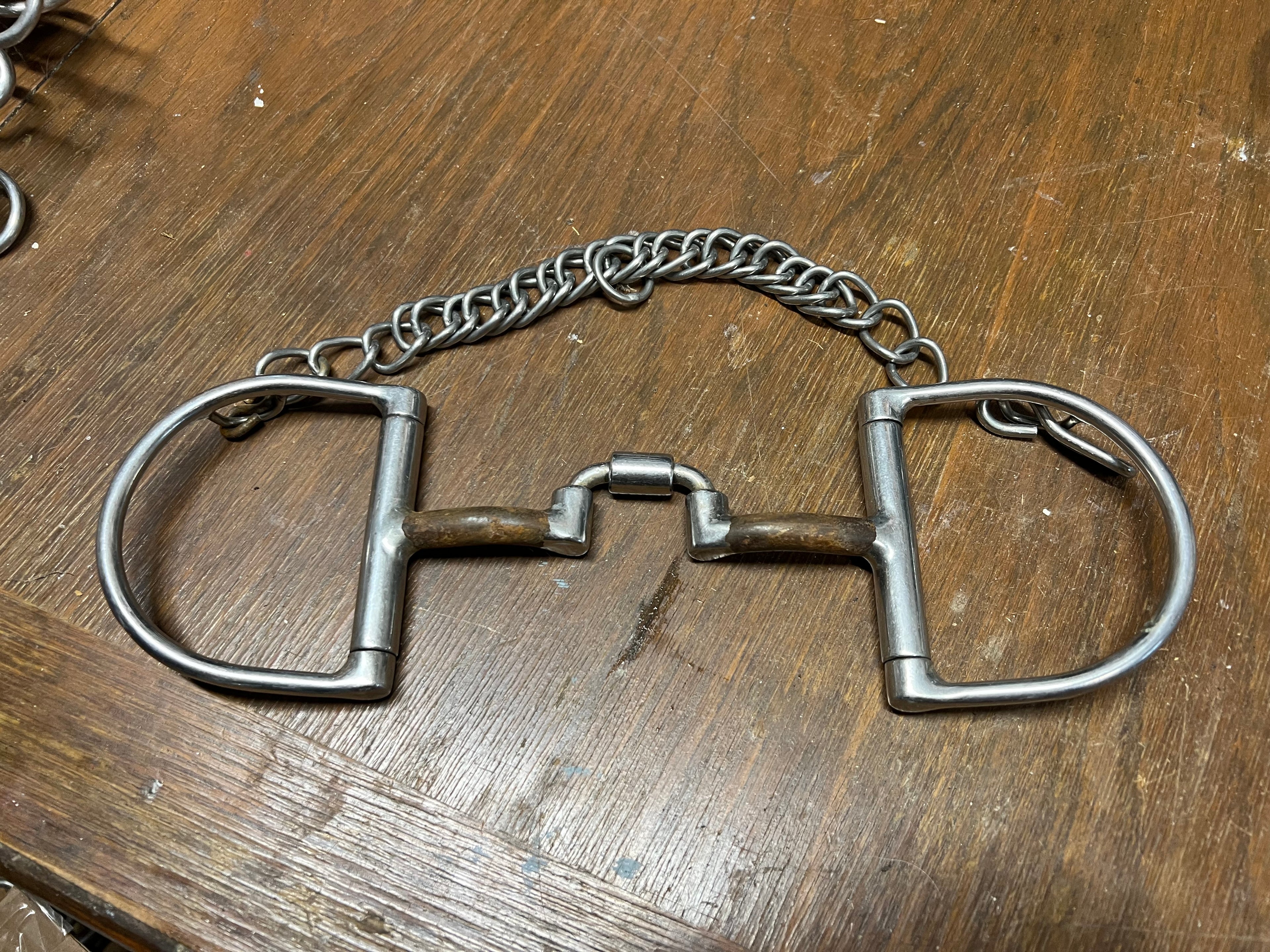 5" Myler Ported Dee ring with hooks, curb chain