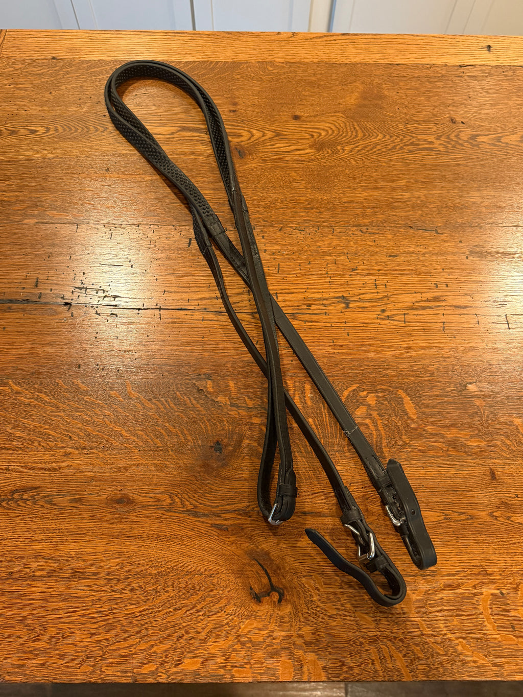 Rubber Reins pebble grip Black 60"