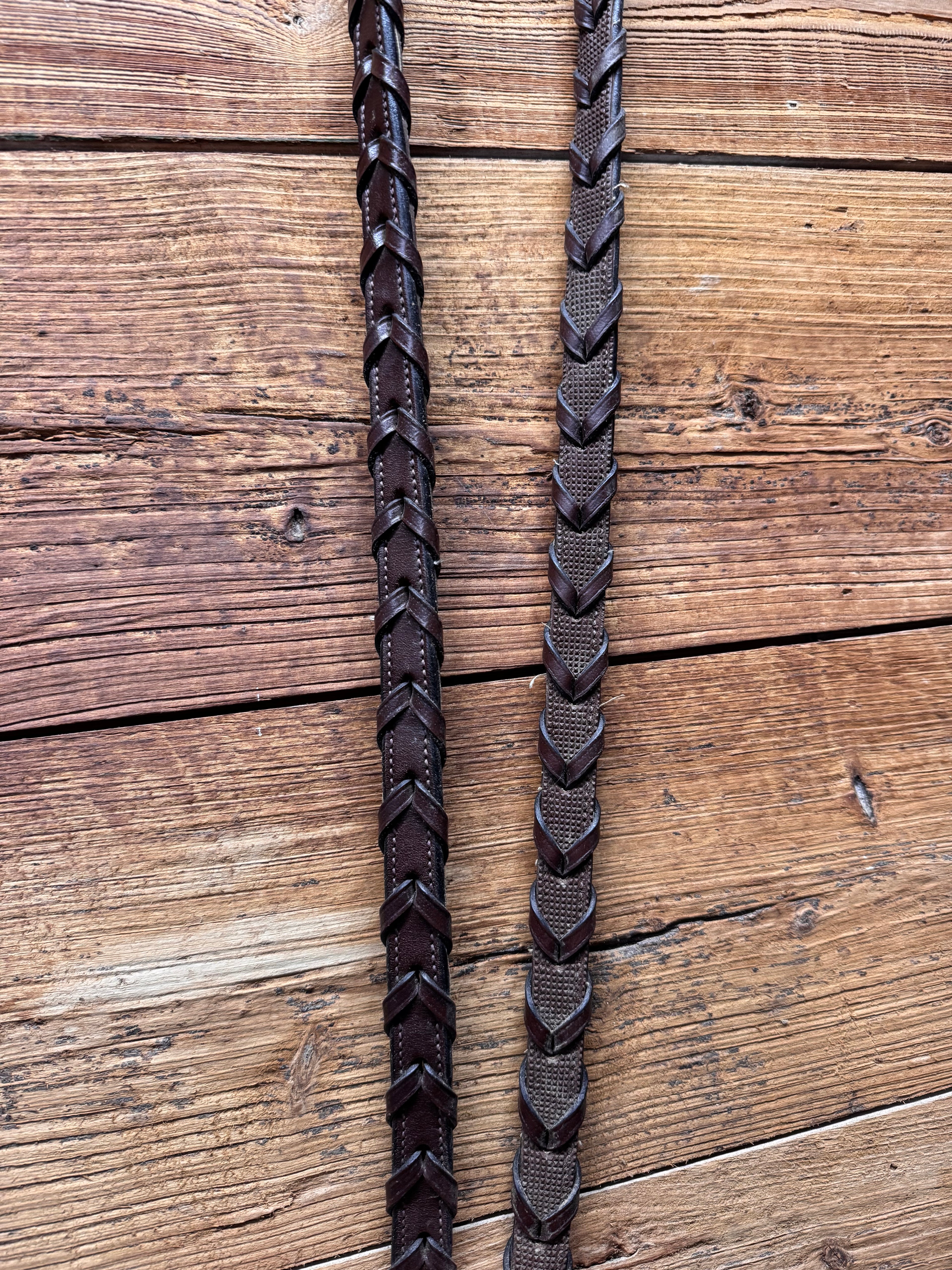 Used Red Barn rubber lined laced reins