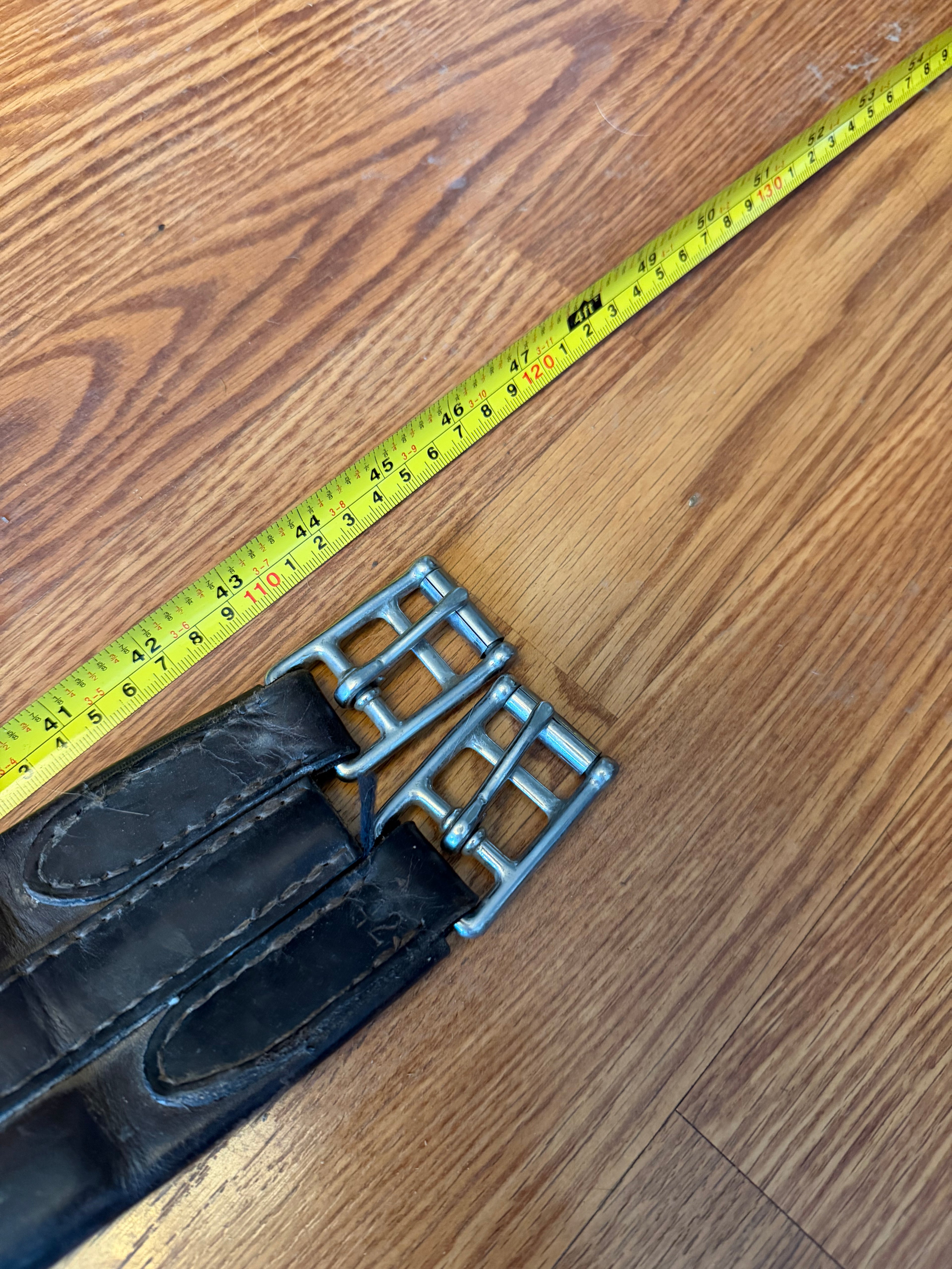 45" brown leather girth