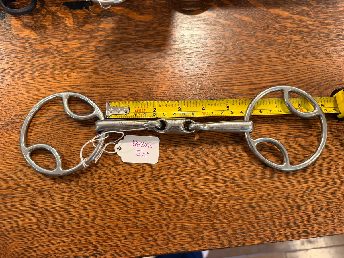 5.25” English snaffle gag bit lozenge link