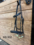 Black Monocrown padded snaffle bridle - Full