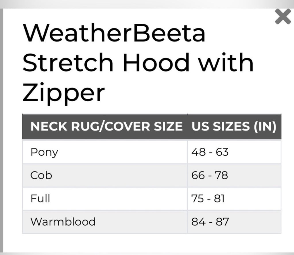 Used Weatherbeeta Lycra hood COB blue