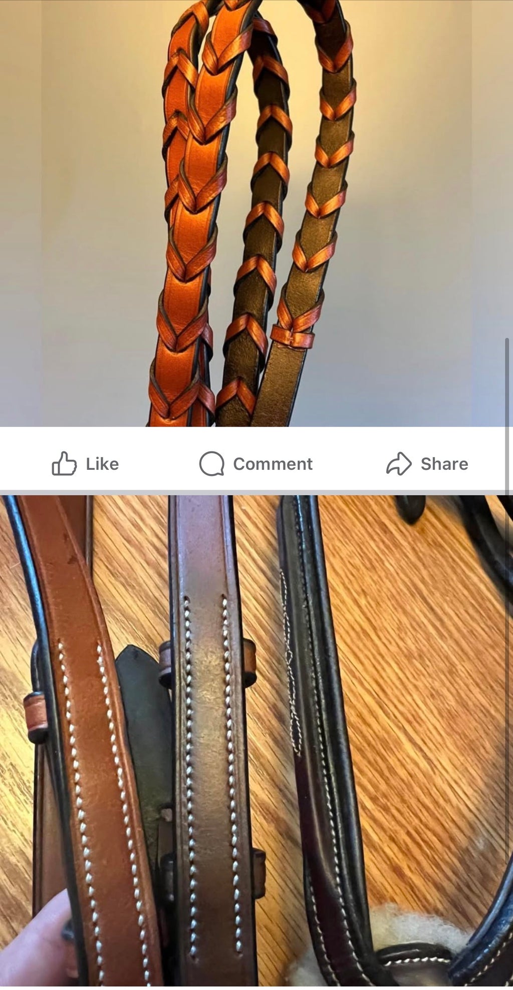 Bobby's English Tack Signature flat laced reins