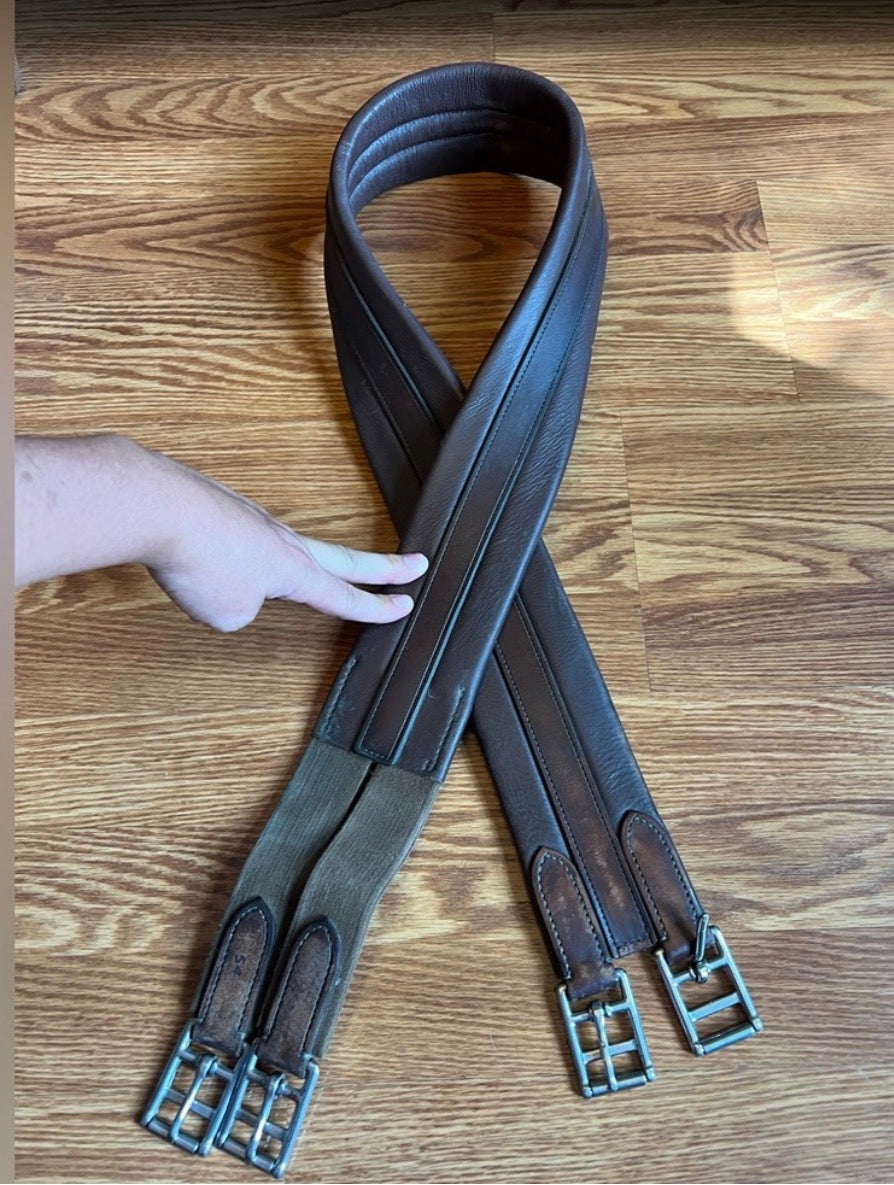 55” leather show girth