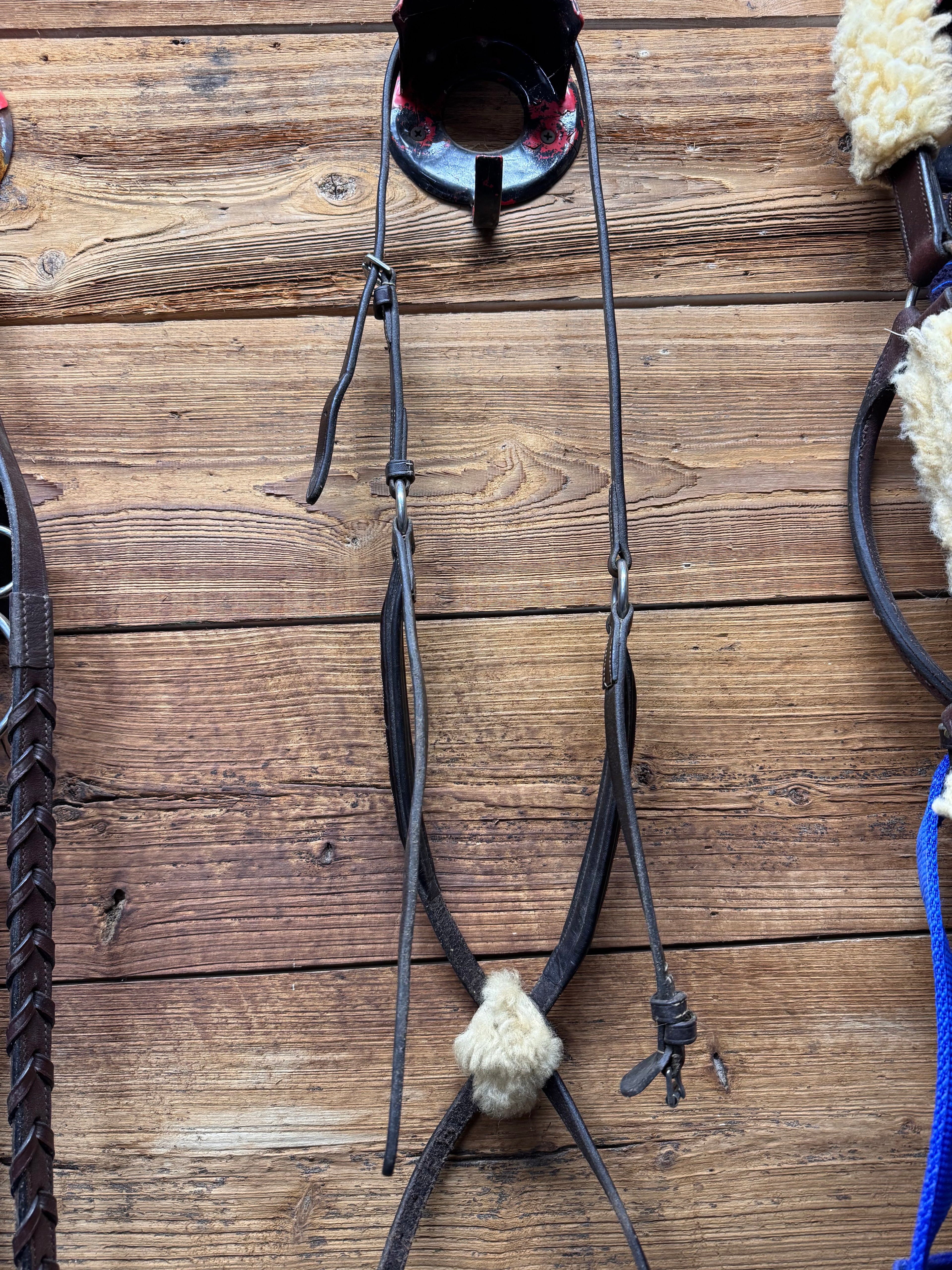 Brown leather figure 8 noseband fancy stitched