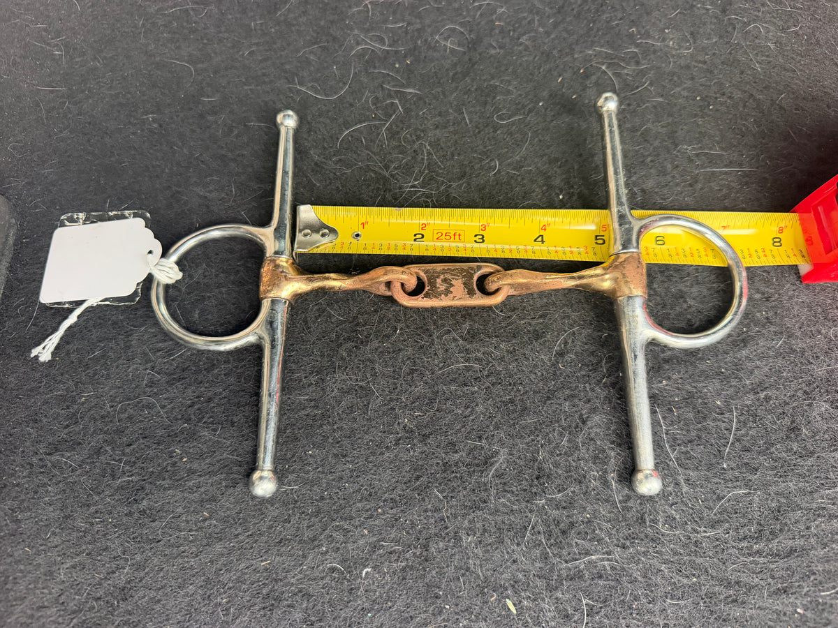 5” full cheek snaffle bit copper slow twist