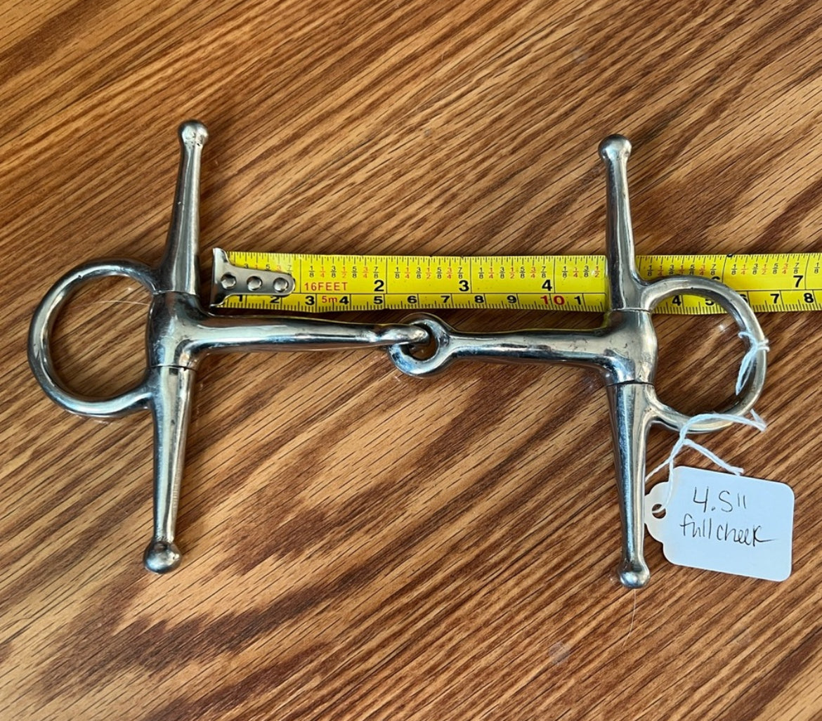 4.5" full cheek snaffle bit