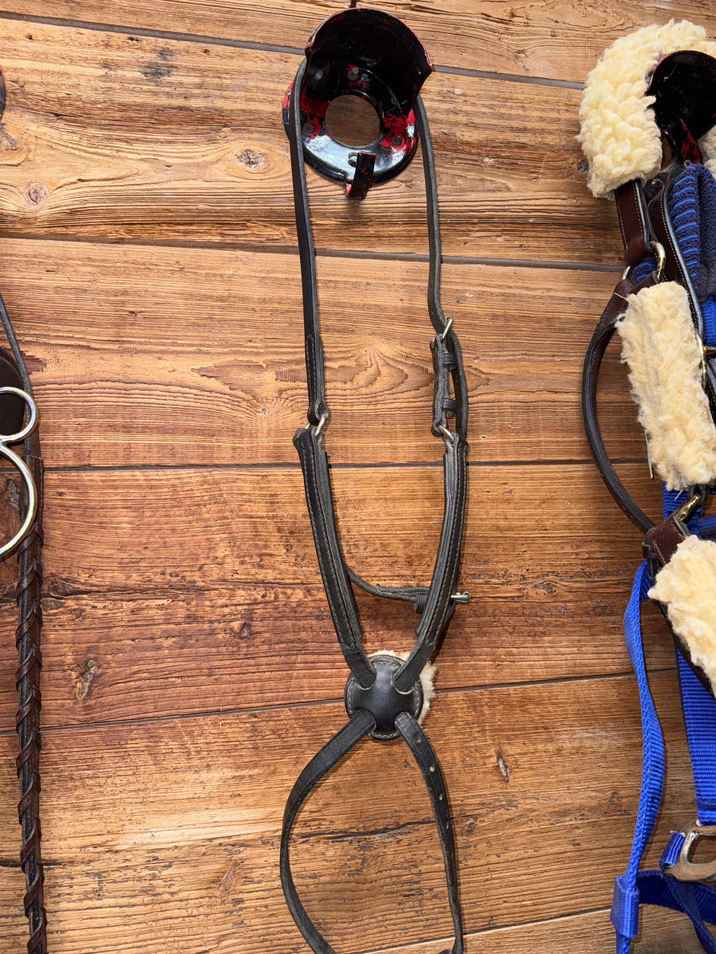 Black leather figure 8 noseband