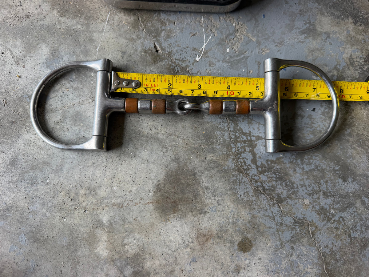 5” D ring copper rollers snaffle bit