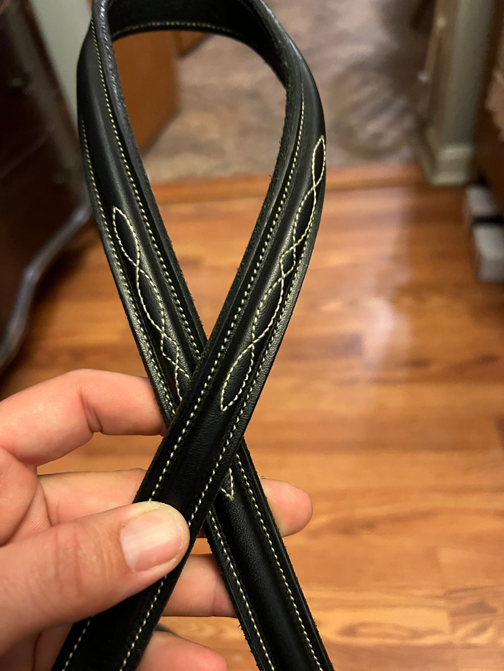 Edgewood leather show belt Black