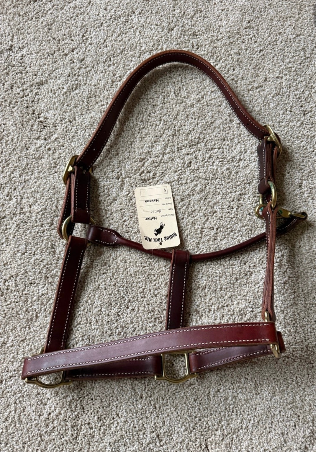 Amish made horse halter (brown 1”)
