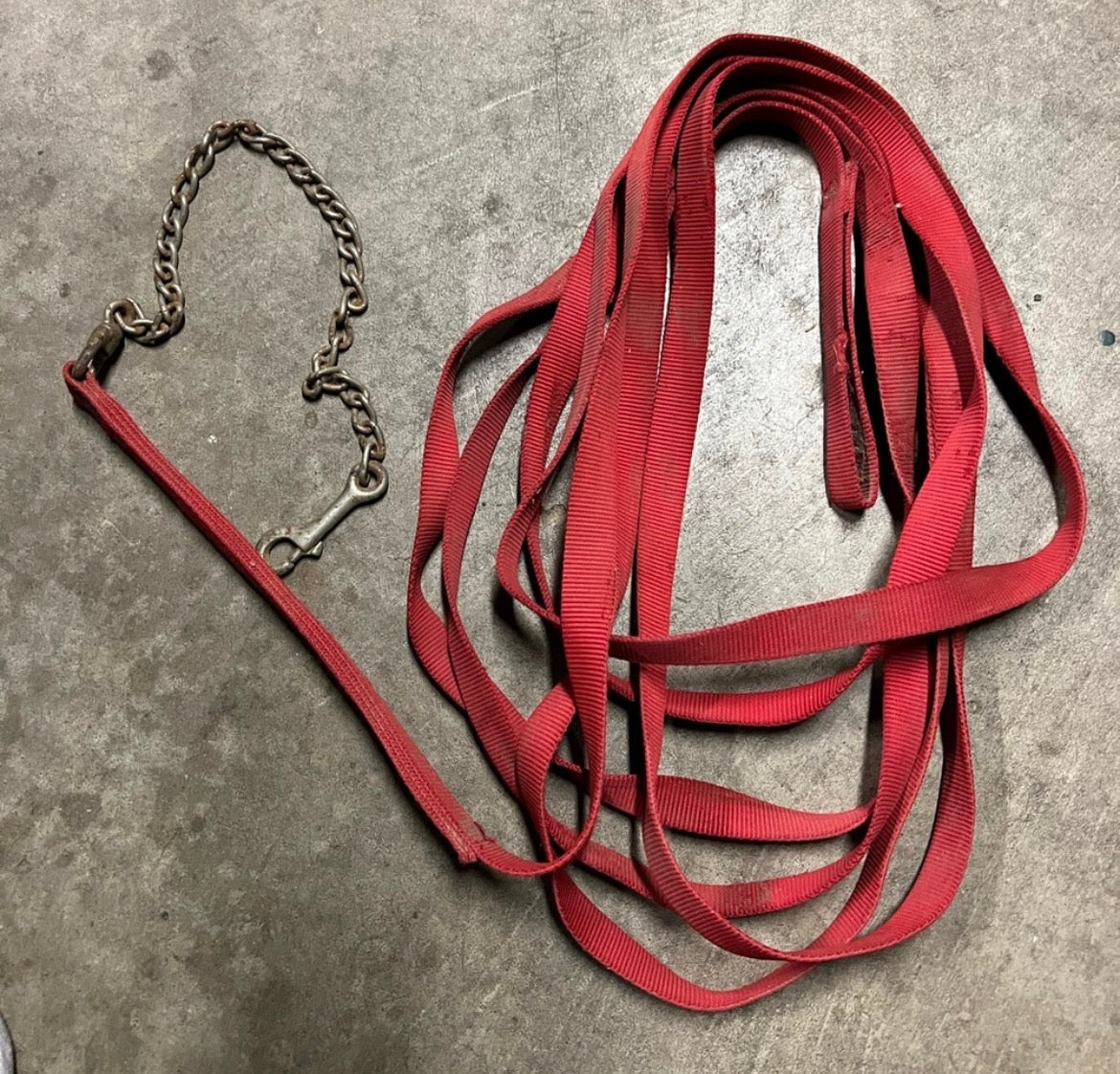 Nylon lunge line with shank USED