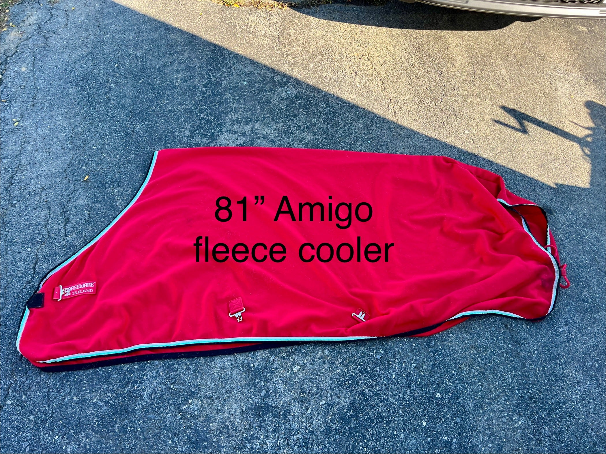 81" Amigo red fleece cooler