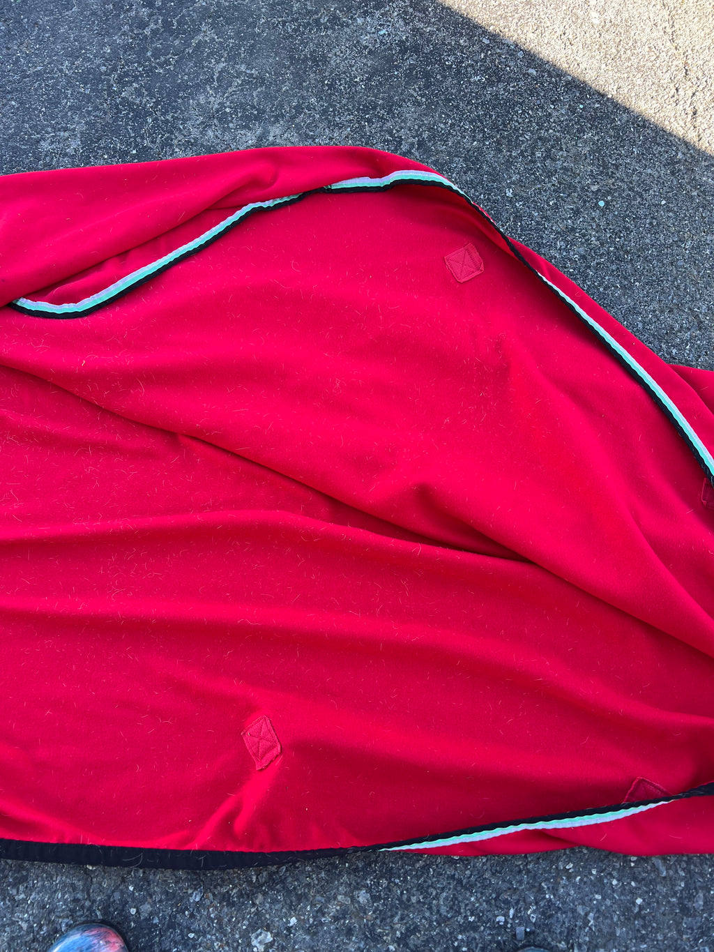 81" Amigo red fleece cooler