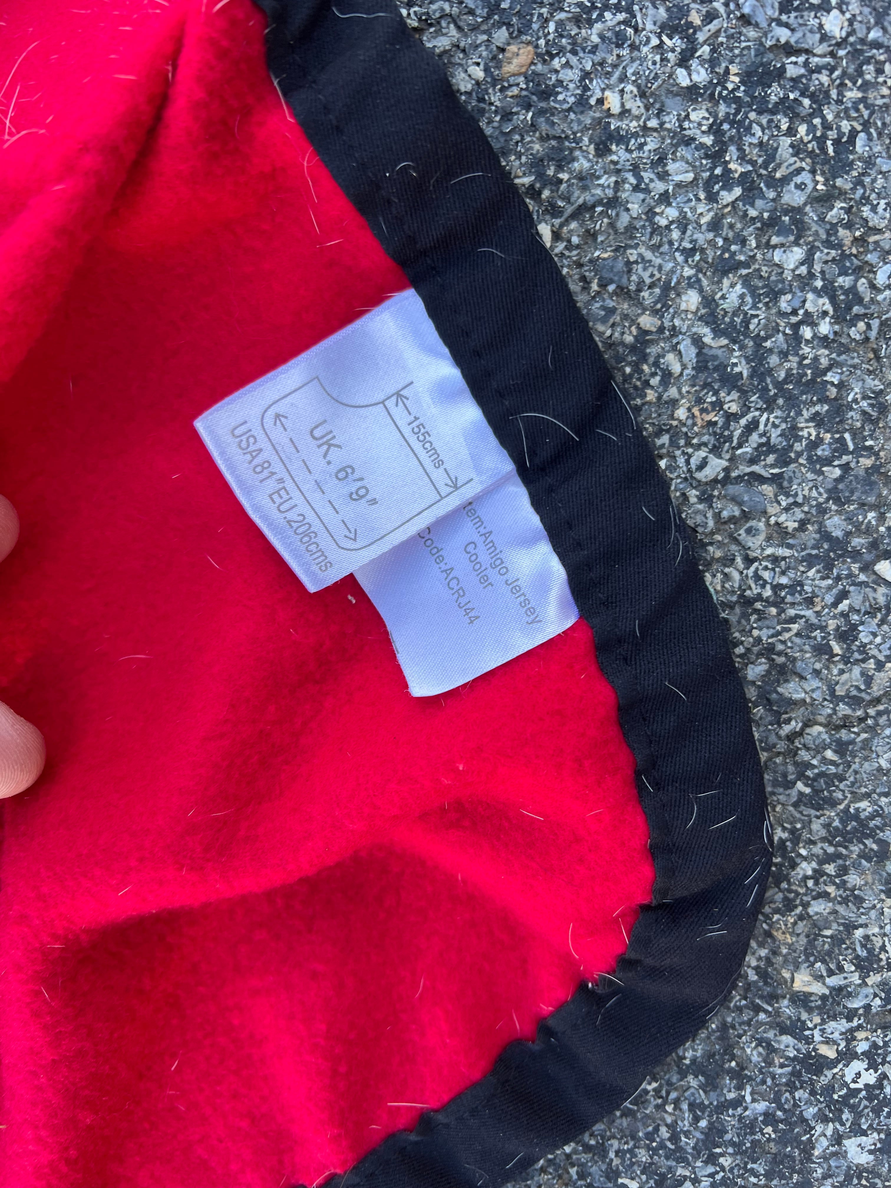 81" Amigo red fleece cooler