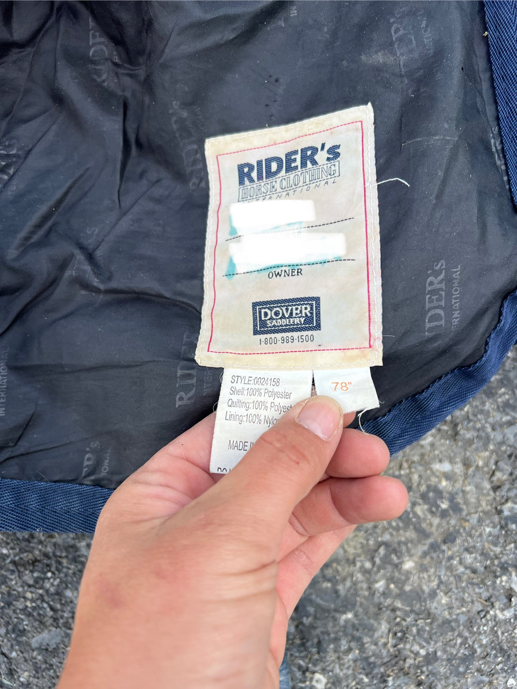 78" Riders International Mid weight Turnout Used