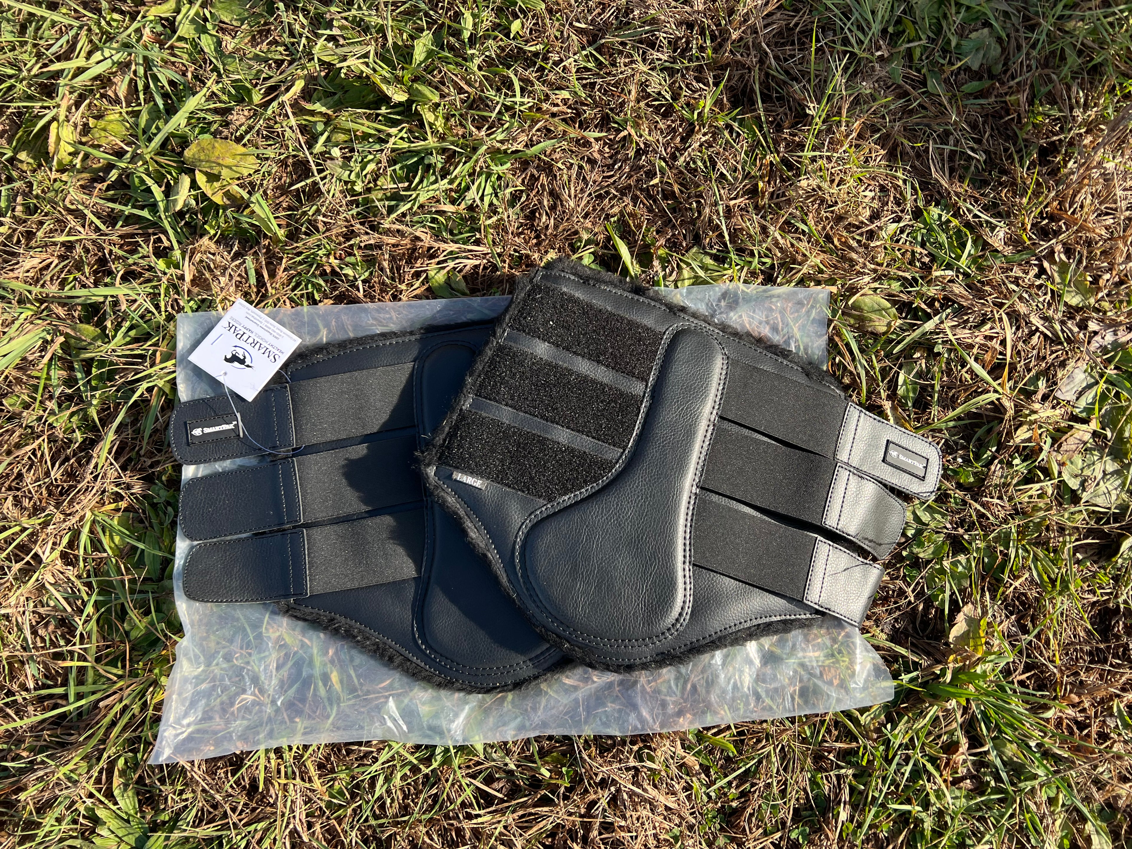 SmartPak black brushing boots