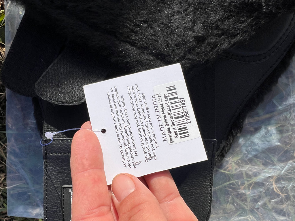 SmartPak black brushing boots