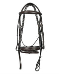 Henri de rivel Jamaika Pro Anatomical Fancy Raised Wide Flash Noseband Bridle with Raised laced reins